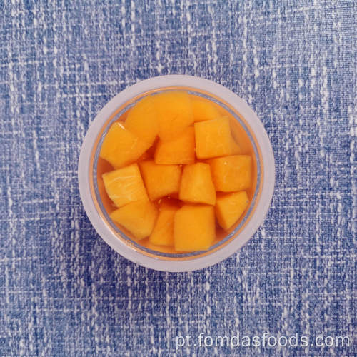 4oz copo de fruta enlatado pêssegos amarelos em xarope